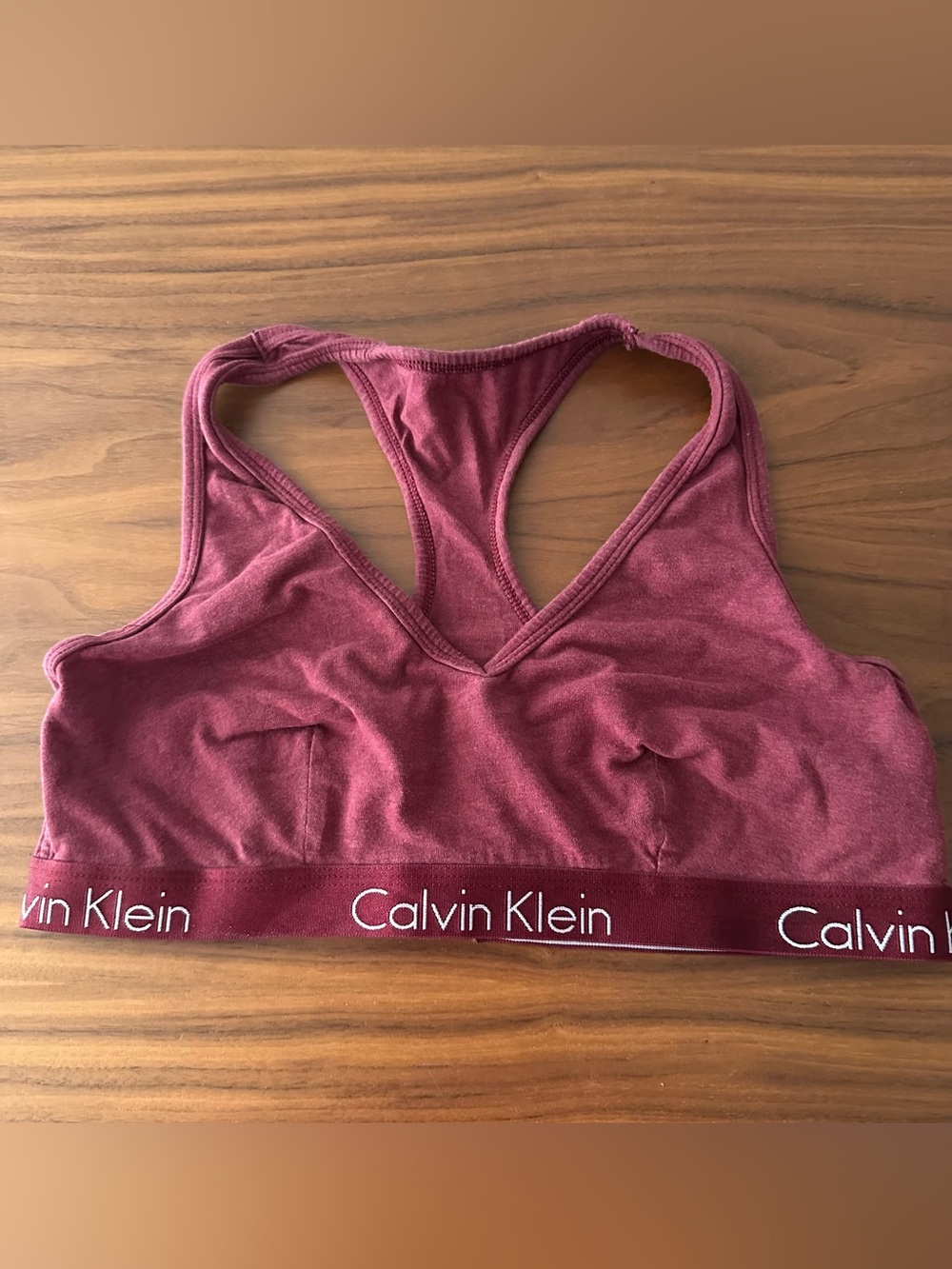 Calvin Klein Burgundy Racerback Bralette